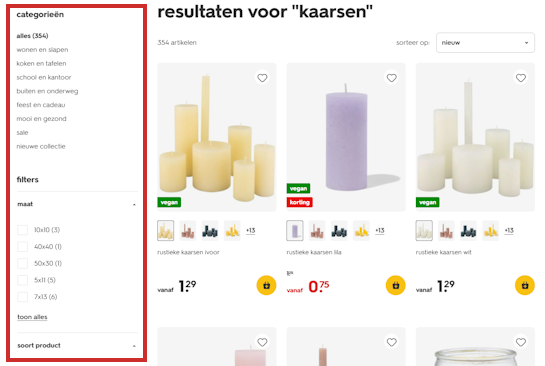 Resulaten filteren in de webshop van Hema Resulaten filteren in de webshop van Hema